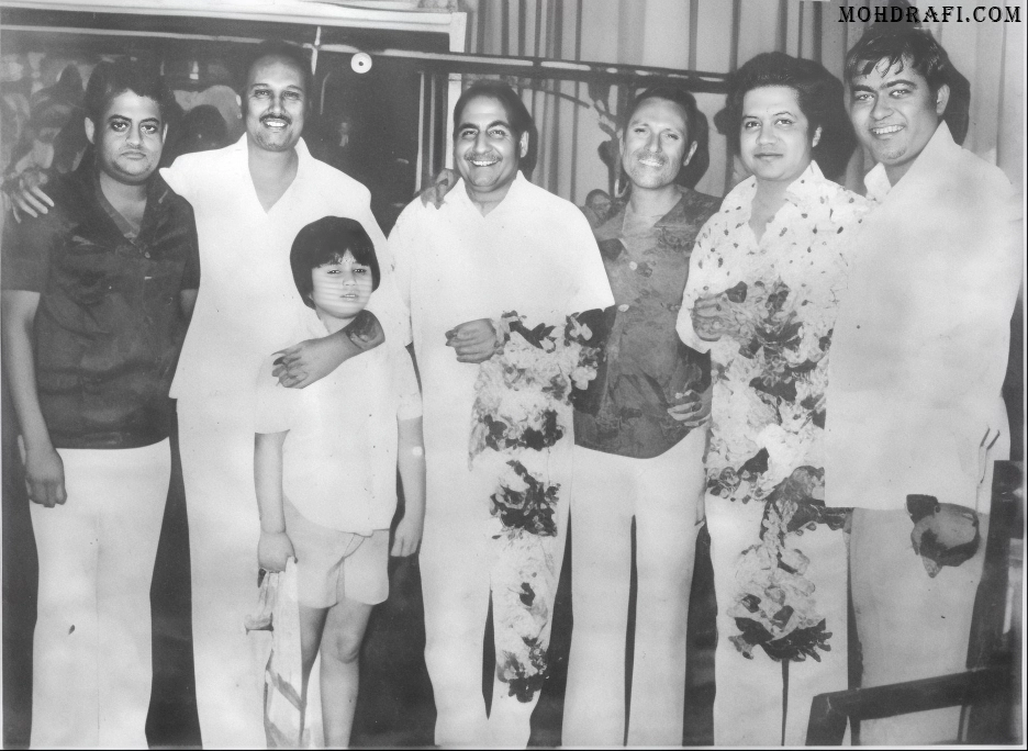 Mohammed Rafi with Laxmikant Pyarelal and others