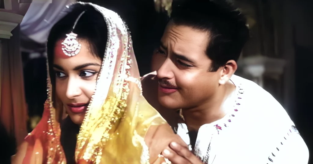 Guru Dutt and Waheeda Rahman in Chaudvin Ka Chand Ho